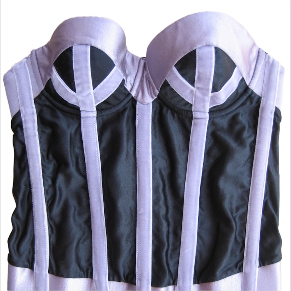 Giorgio Armani - LILAC VELVET & BLACK SATIN BUSTIE